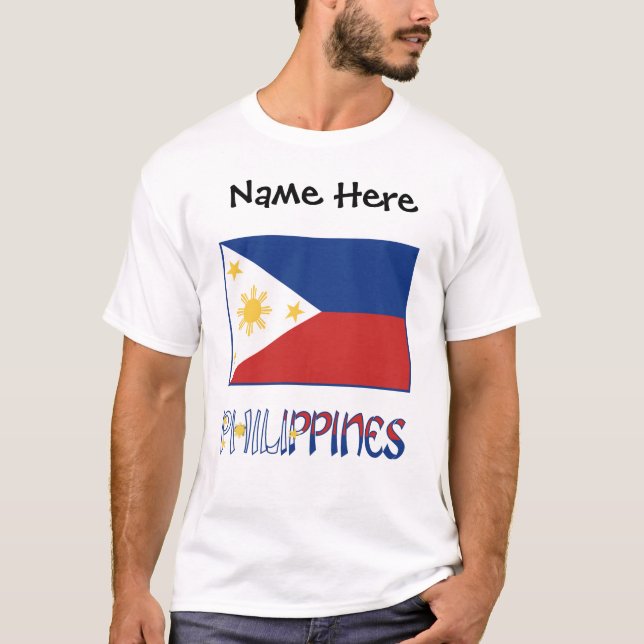 Philippinen und philippinische Flagge Personalisie T-Shirt (Vorderseite)