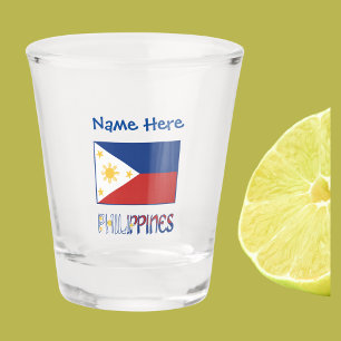 Philippinen und philippinische Flagge Rot Personal Schnapsglas