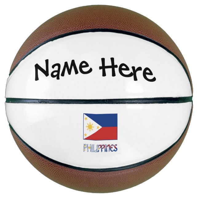 Philippinen und philippinische Flagge und Ihr Name Basketball (Vorderseite)