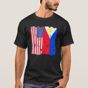 Philippinen USA Flaggenphilippinische Amerikanisch T-Shirt