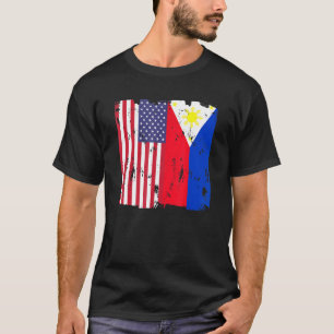 Philippinen USA Flaggenphilippinische Amerikanisch T-Shirt