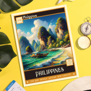 Philippinen   Vintage-Gemälde Postkarte