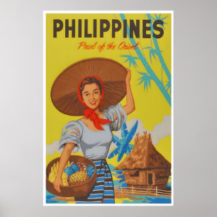 Philippinen Vintage Reiseplakat Wandkunst Druck Poster
