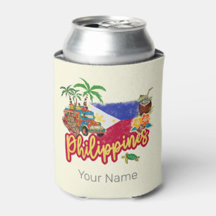 Philippinen Vintage Tarsier Flag Palm Souvenir Dosenkühler
