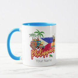 Philippinen Vintage Tarsier Flag Palm Souvenir Tasse