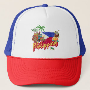 Philippinen Vintage Tarsier Flag Palm Souvenir Truckerkappe