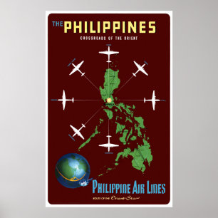 Philippinen Vintage Travel Poster wiederhergestell