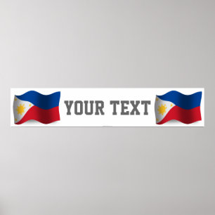 Philippinen Waving Flag Banner Poster