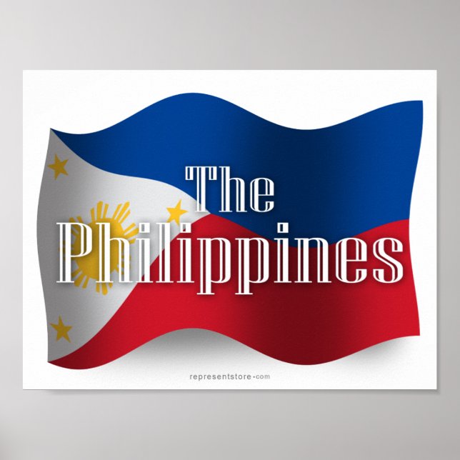 Philippinen Waving Flag Poster (Vorne)