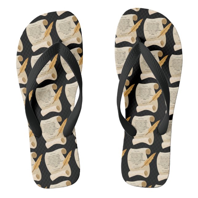 Philippiner 4:8 Bibelzitat Scroll All-over Unisex Flip Flops (Fußbett)