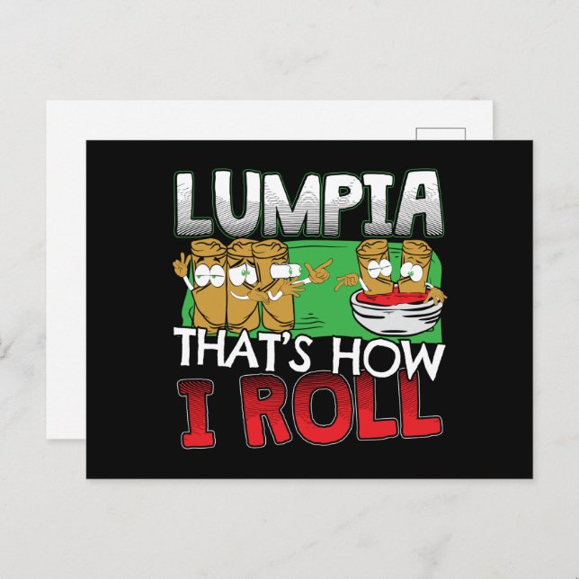 Philippines Filipino Lumpia Food Cartoon Postkarte (Vorne/Hinten)