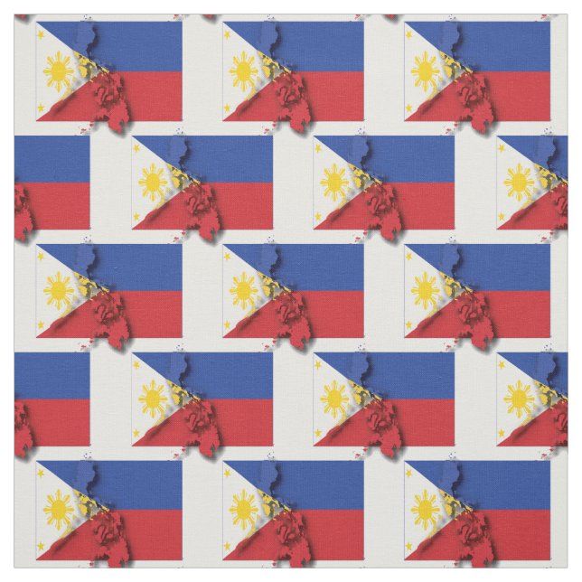 PHILIPPINES Flag Filipino Karte Kontur Stoff (Muster)