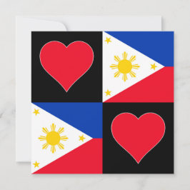 Philippines Flag Herz Patriotic Filipino Gruß Karte