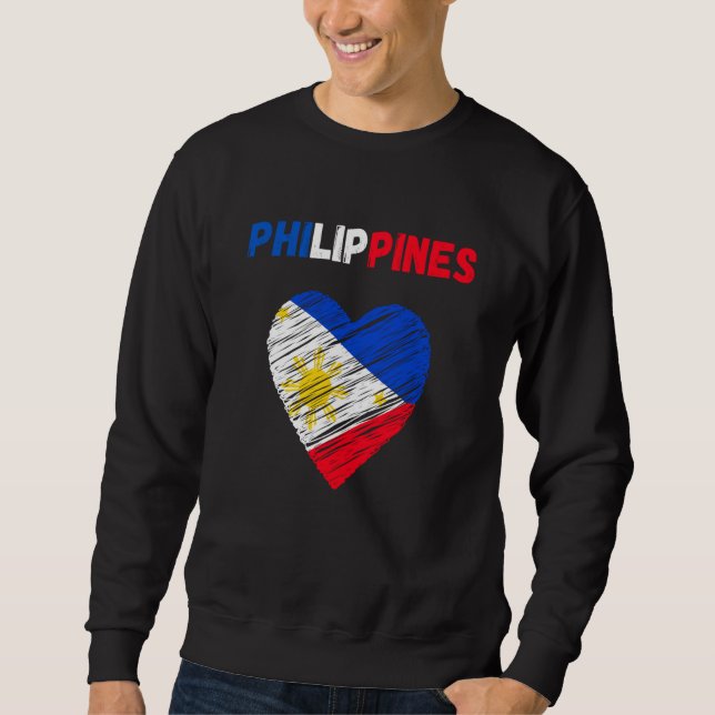 Philippines Flag Holiday Philippines Heart Filipin Sweatshirt (Vorderseite)