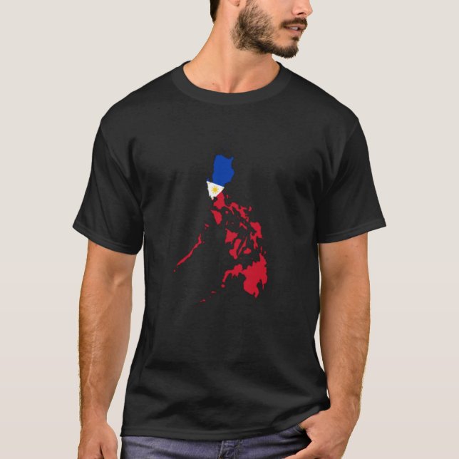 Philippines flag on the map T-Shirt (Vorderseite)