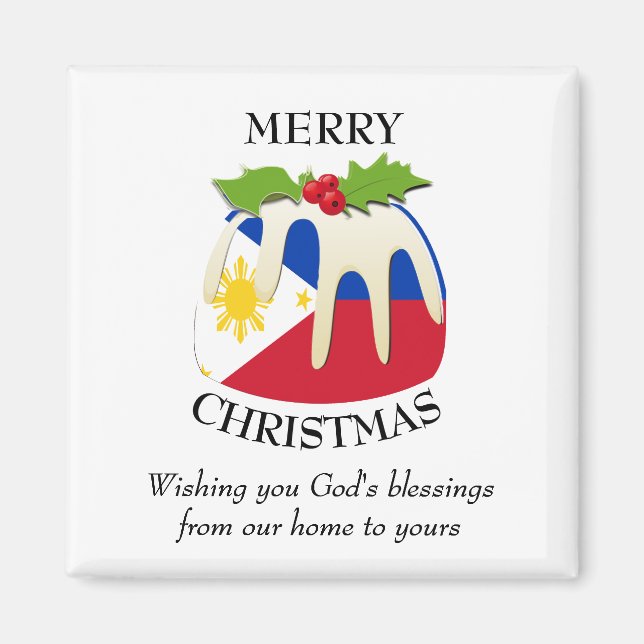 PHILIPPINES FLAG Weihnachtszeit Magnet (Vorne)