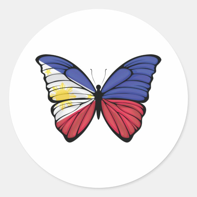 Philippines Hypolimnas Butterfly Runder Aufkleber (Vorderseite)