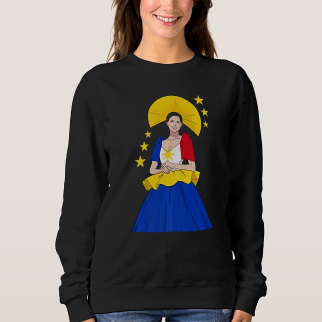Philippines Pinay Filipina Filipiniana Proud Woman Sweatshirt (Vorderseite)