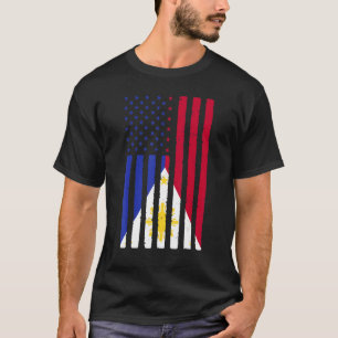 Philippines Roots USA Flaggenerbe Halb Philippino T-Shirt