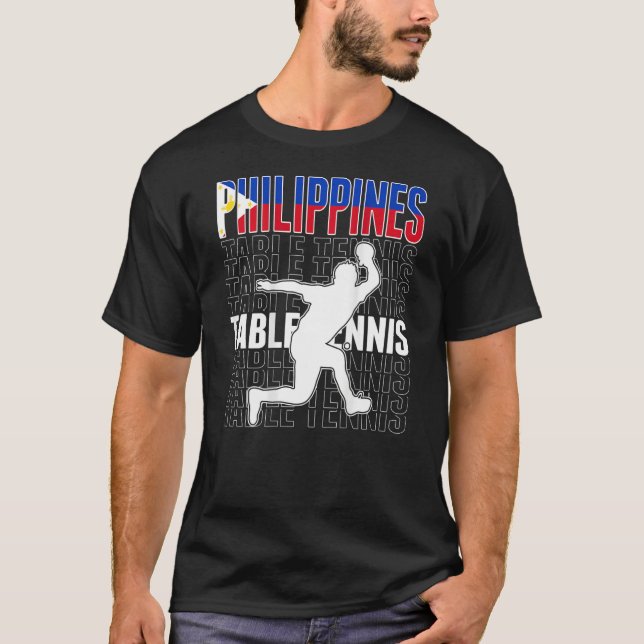 Philippines Table Tennis Fans  Philippine Flag Pin T-Shirt (Vorderseite)