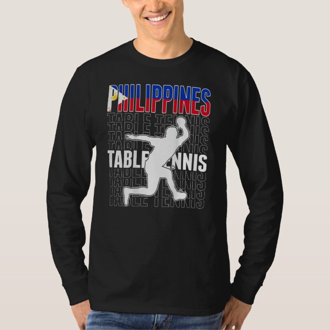 Philippines Table Tennis Fans  Philippine Flag Pin T-Shirt (Vorderseite)