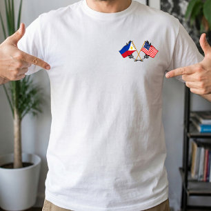 Philippinisch-amerikanische Flagge Filipino-Erbe V T-Shirt