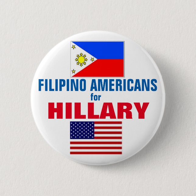 Philippinische Amerikaner für Hillary 2016 Button (Vorderseite)