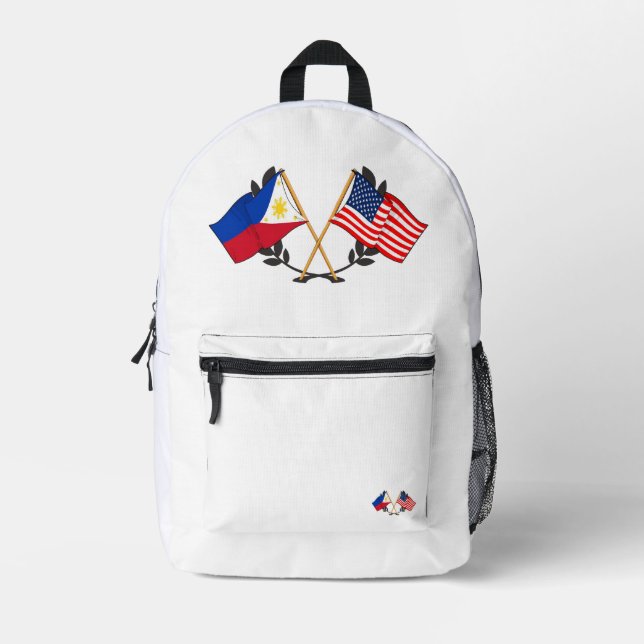 Philippinische amerikanische Flagge Philippinische Bedruckter Rucksack (Vorderseite)