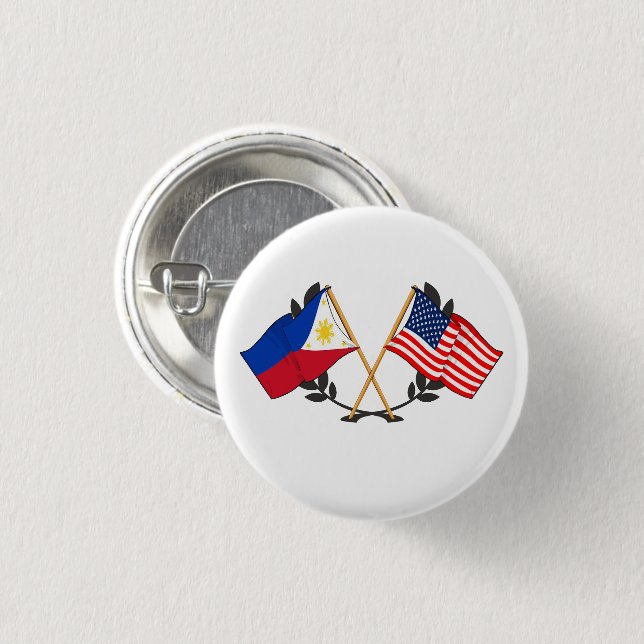 Philippinische amerikanische Flagge Philippinische Button (Vorne & Hinten)