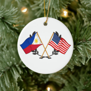 Philippinische amerikanische Flagge Philippinische Keramik Ornament