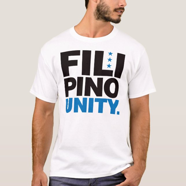 Philippinische Einheit - Blau und Schwarzes T-Shirt (Vorderseite)