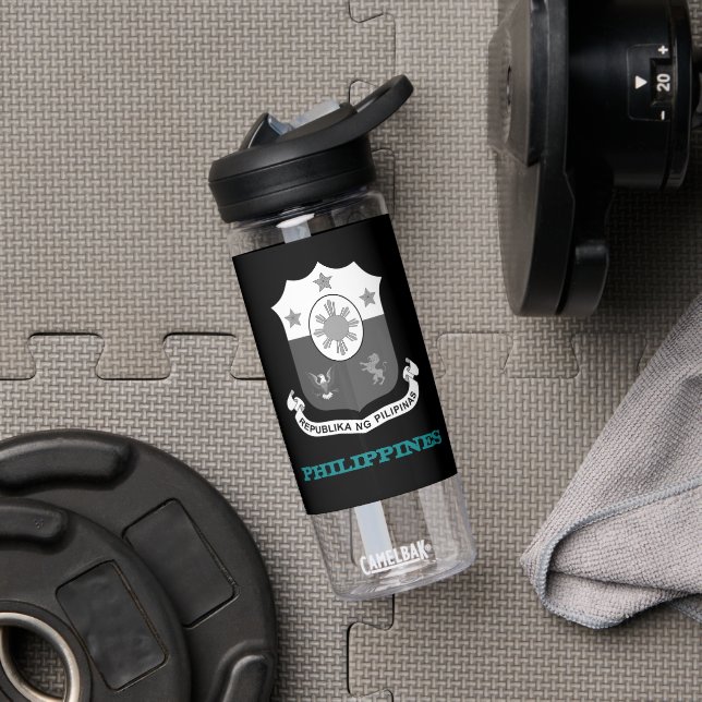 Philippinische Fitness, philippinisches Wappen /Fl Trinkflasche (Fitnessstudio)