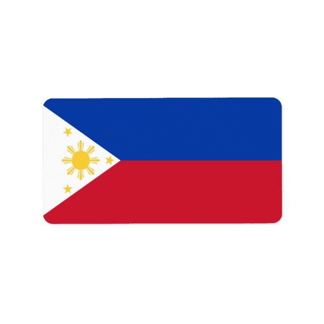 philippinische Flagge Adressaufkleber (Vorne)