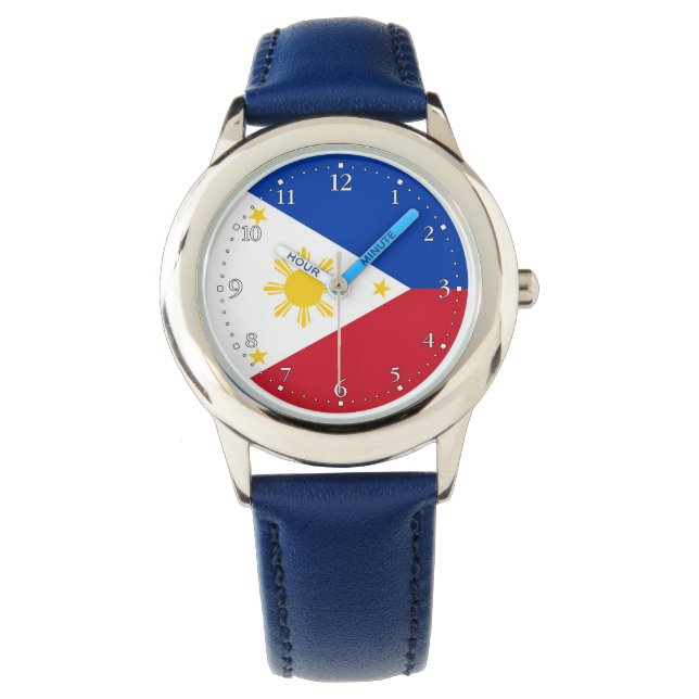 philippinische Flagge Armbanduhr (Vorderseite)