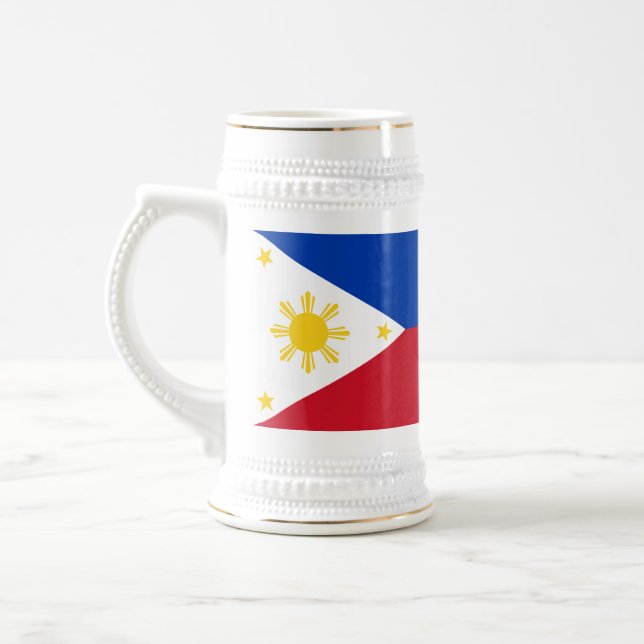 philippinische Flagge Bierglas (Links)
