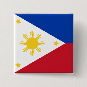 philippinische Flagge Button