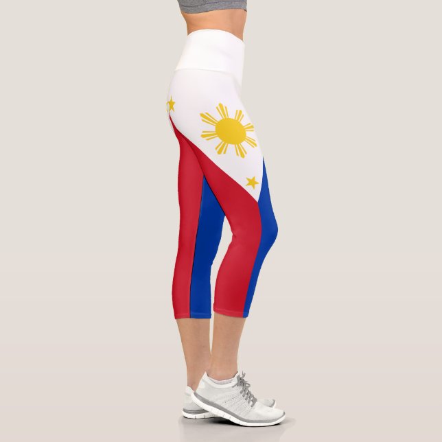 philippinische Flagge Capri Leggings (Rechts)