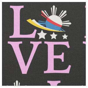 Philippinische Flagge - Filipina Pink-Liebe Stoff
