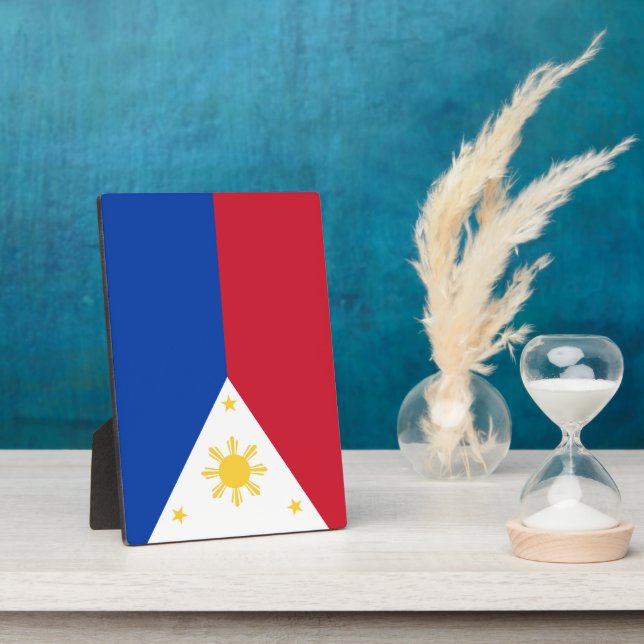 philippinische Flagge Fotoplatte (Seite)
