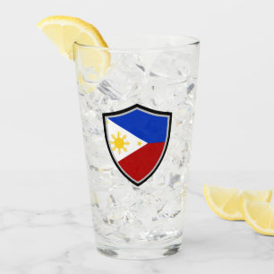 philippinische Flagge Glas