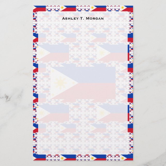 philippinische Flagge in mehreren Ebenen Briefpapier (Vorderseite)