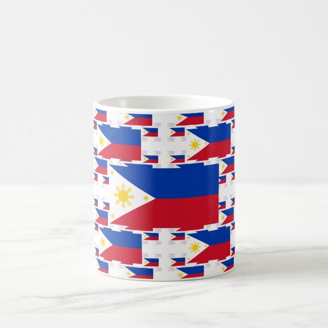 philippinische Flagge in mehreren farbenfrohen Ebe Tasse (Mittel)