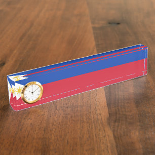 philippinische Flagge Namensplakette