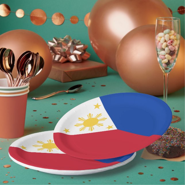 philippinische Flagge Pappteller (Multi)