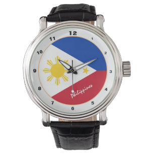 Philippinische Flagge & Philippinen-Mode /Design Armbanduhr
