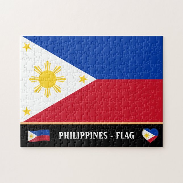 philippinische Flagge & philippinisches Land / Phi Puzzle (Horizontal)