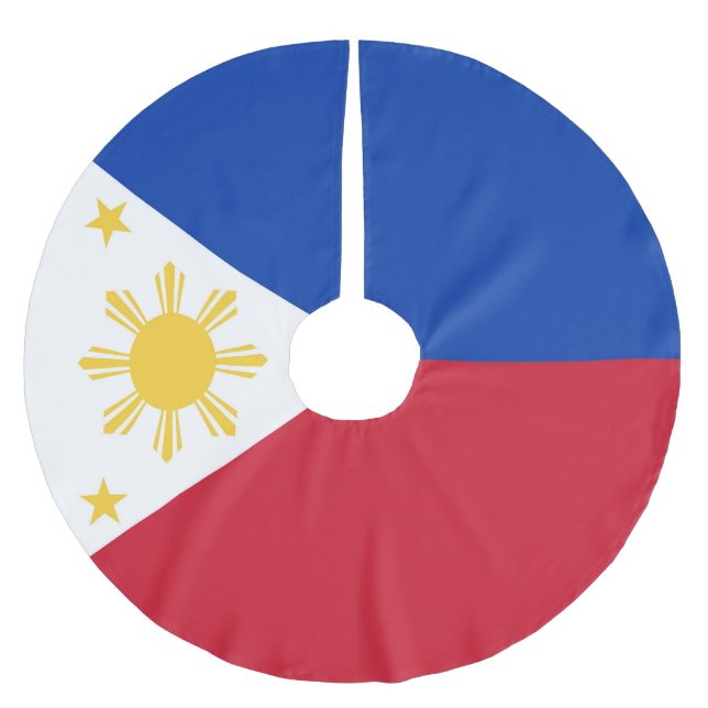 philippinische Flagge Polyester Weihnachtsbaumdecke (Vorderseite)