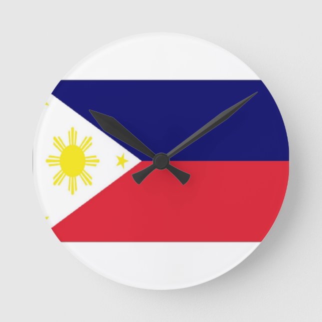 philippinische Flagge Runde Wanduhr (Vorderseite)