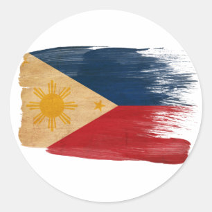 philippinische Flagge Runder Aufkleber