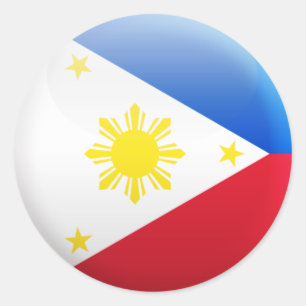 philippinische Flagge Runder Aufkleber